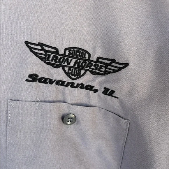 Men’s Iron Horse Social Club Printed Shirt Red Kap - Picture 3 of 6